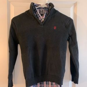 Izod sweater and shirt two piece set